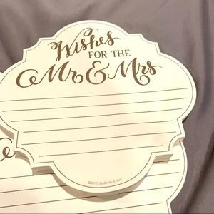 Beautiful white “wishes for the mr & mrs” note pad